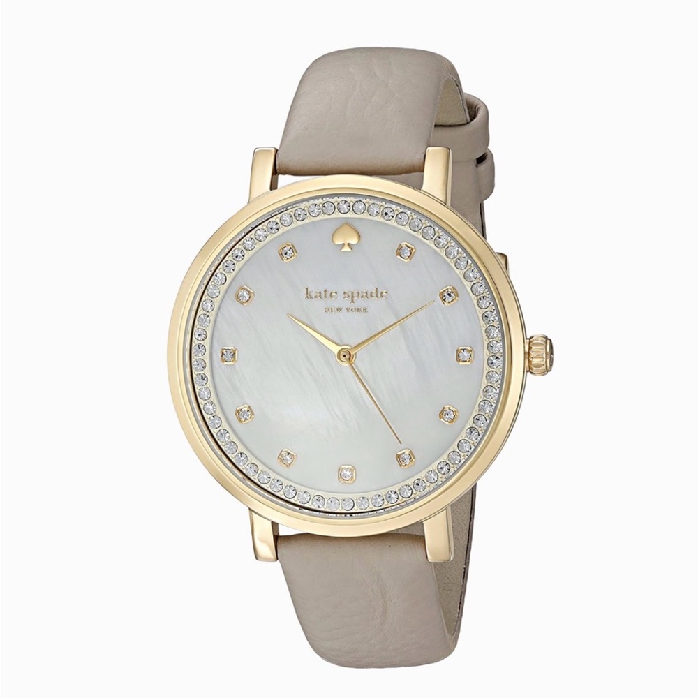 Kate Spade Gold-Tone Watch with Cream Strap